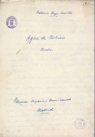Agua de Turbión : Novela (c.a. 1924)