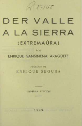 Der valle a la sierra   : (Extremaúra) (1949)
