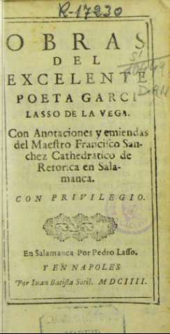 Obras de excelente poeta Garcilasso de la Vega (1604)